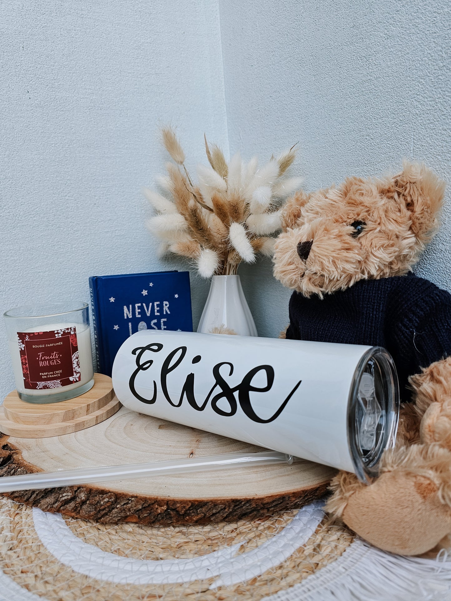 Personalised large tumbler (with straw!)